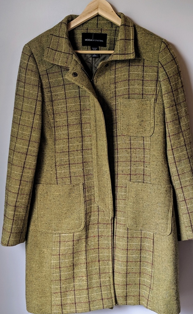 Moda International Green Wool Coat Sz 6